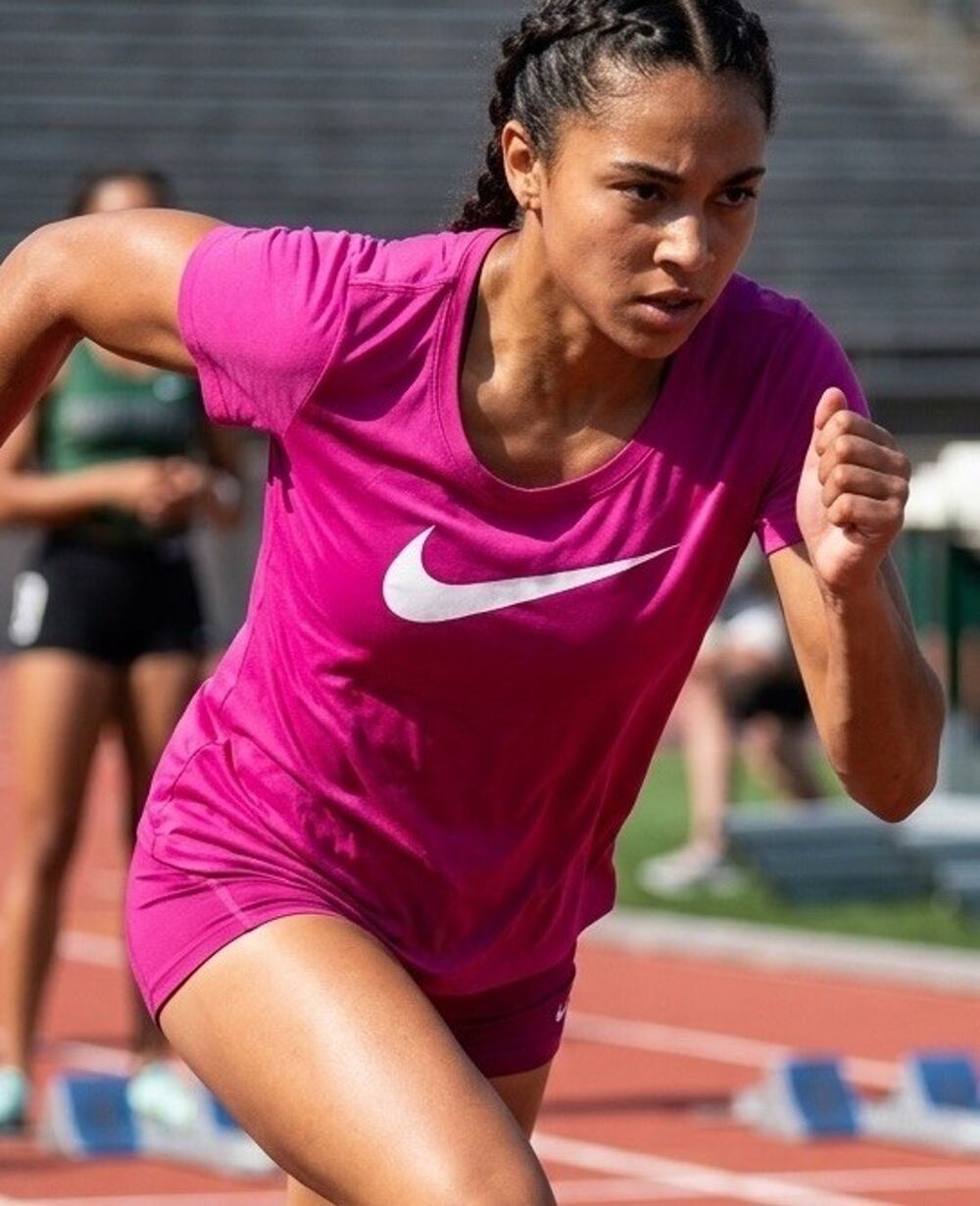 Nike Tee Womens Pink Dri-Fit Training Size L Tee Shirt